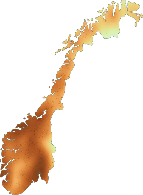 Kart over registrerte observasjoner av kjeglevokssopp-gruppen i Norge.