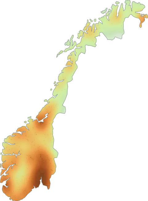 Kart over registrerte observasjoner av pluggsopp i Norge.