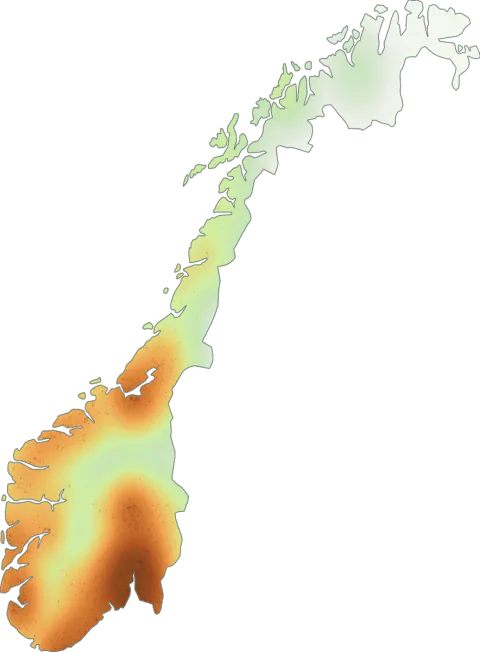 Kart over registrerte observasjoner av traktkantarell i Norge.